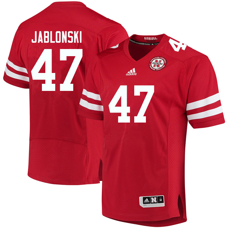 Women #47 Austin Jablonski Nebraska Cornhuskers College Football Jerseys Sale-Red